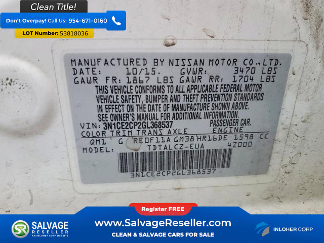 Used 2016 Nissan Versa Note S Plus FWD image 16