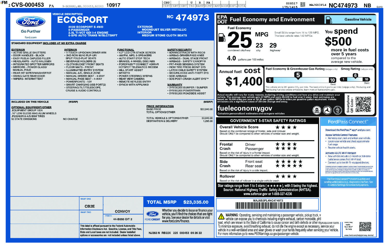 Used 2022 Ford EcoSport S AWD/4WD image 2