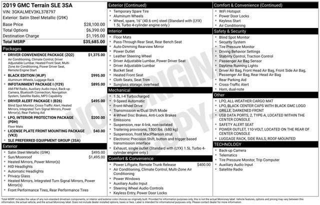 Used 2019 GMC Terrain SLE w/ Driver Convenience Package FWD image 7