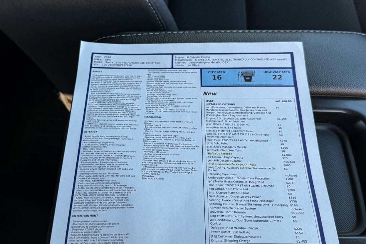 Used 2018 GMC Sierra 1500 SLE w/ SLE Value Package image 33