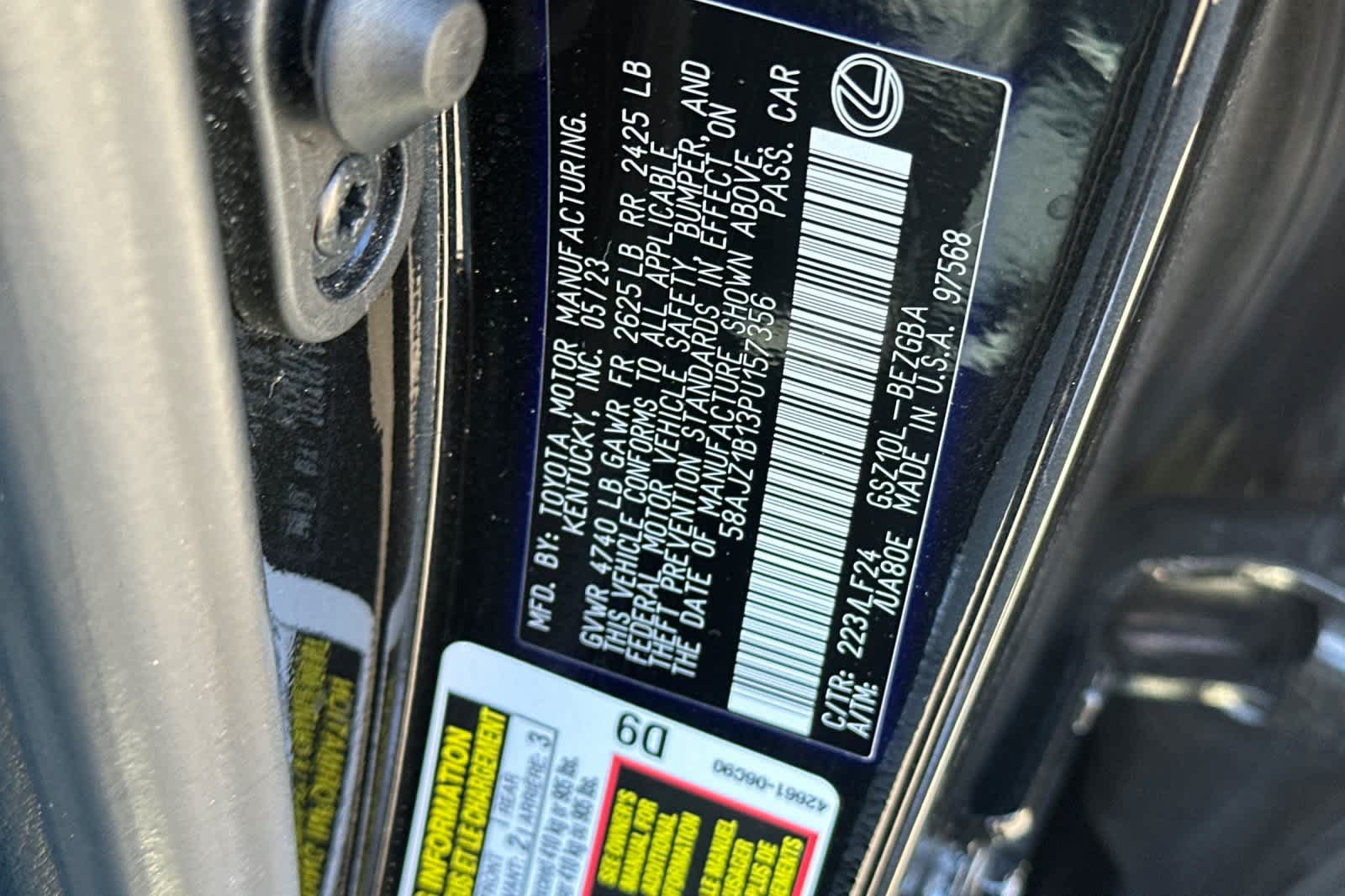Certified 2023 Lexus ES 350 F Sport w/ Accessory Package (Z1) FWD image 34