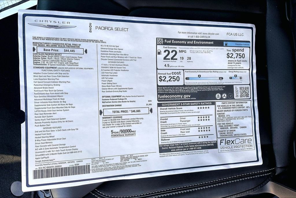 New 2026 Chrysler Pacifica Select FWD image 14