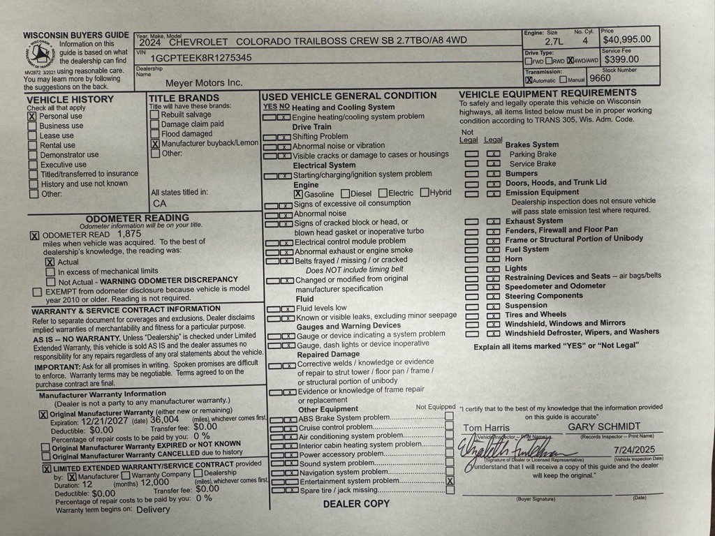 Used 2024 Chevrolet Colorado Trail Boss w/ Advanced Trailering Package image 28