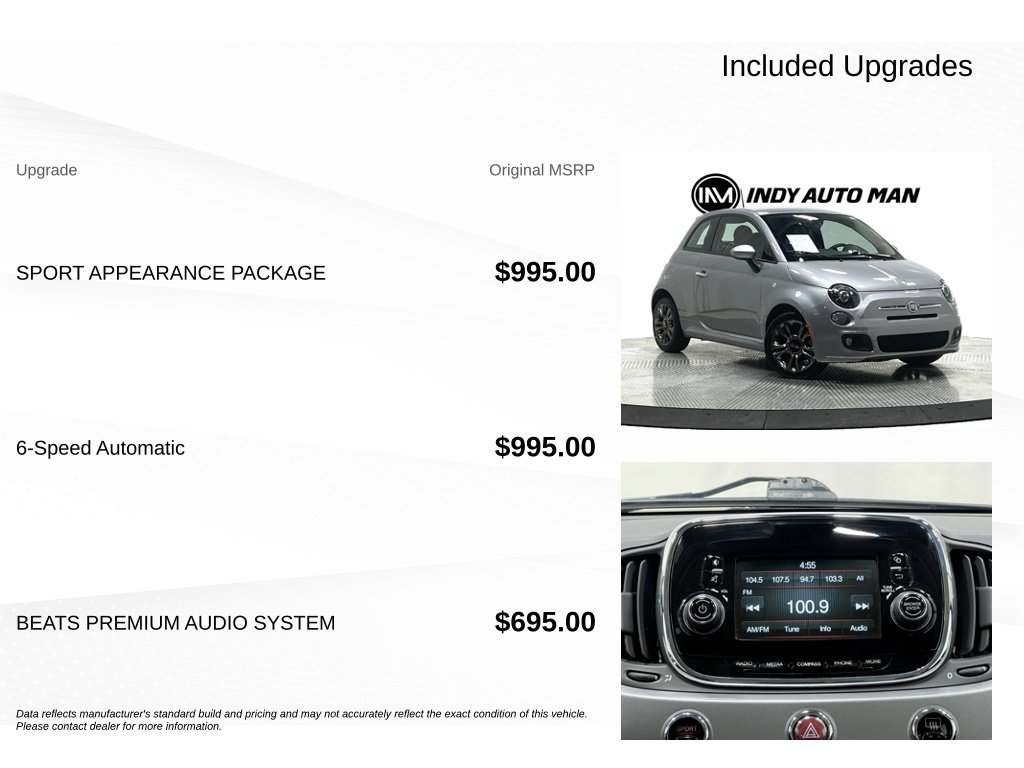 Used 2017 FIAT 500 Pop w/ Sport Appearance Package FWD image 18