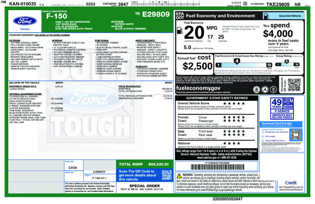 New 2026 Ford F150 Lariat w/ Equipment Group 501A Mid RWD image 4