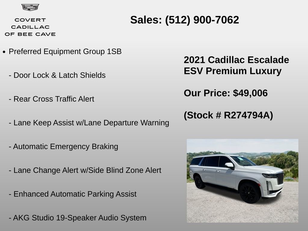 Used 2021 Cadillac Escalade ESV Premium Luxury AWD/4WD image 12