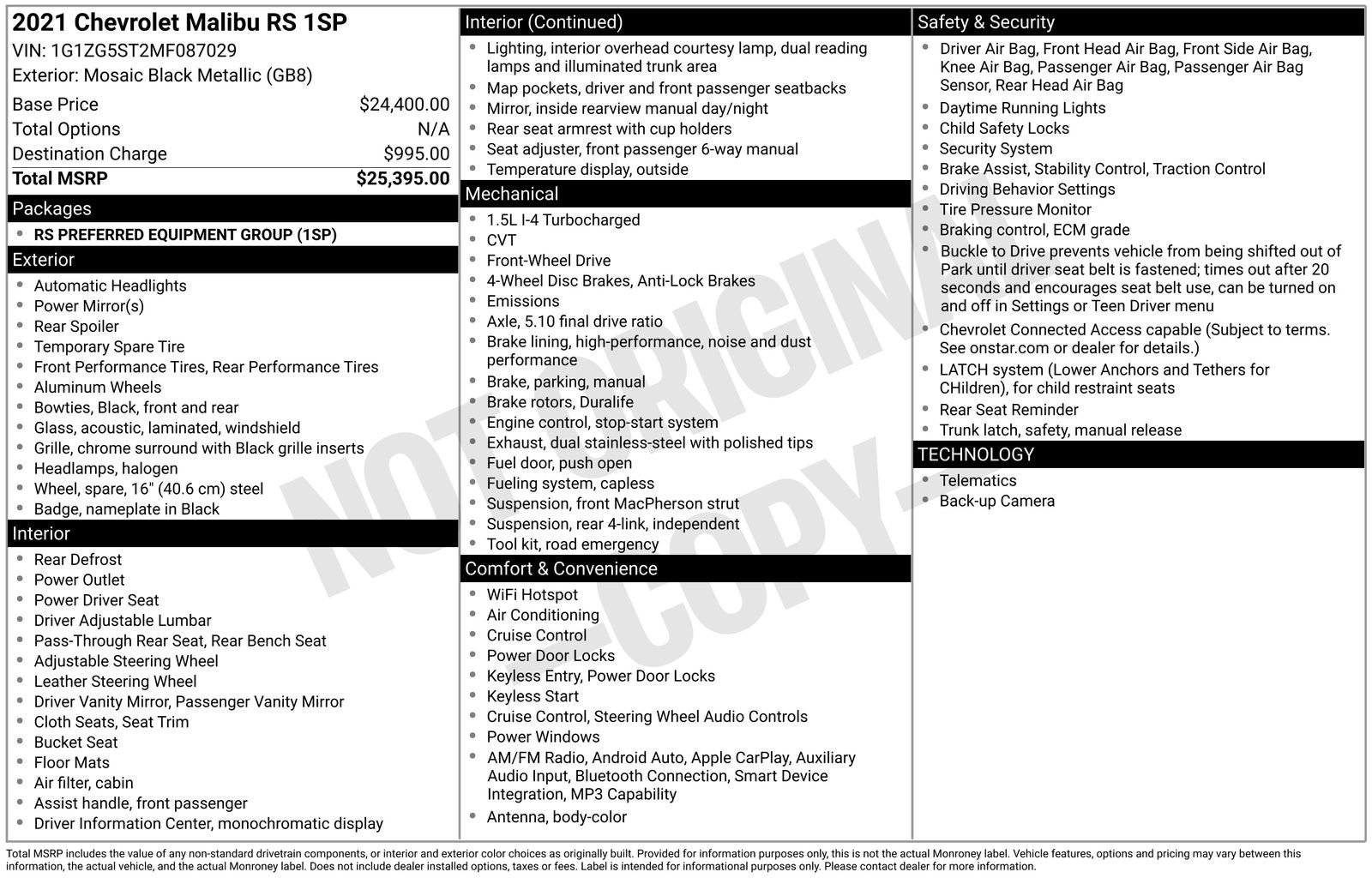 Used 2021 Chevrolet Malibu RS image 7