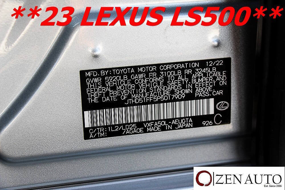 Used 2023 Lexus LS 500 w/ Accessory Package (Z1) RWD image 57