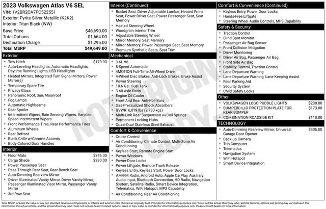 Certified 2023 Volkswagen Atlas SEL AWD/4WD image 13