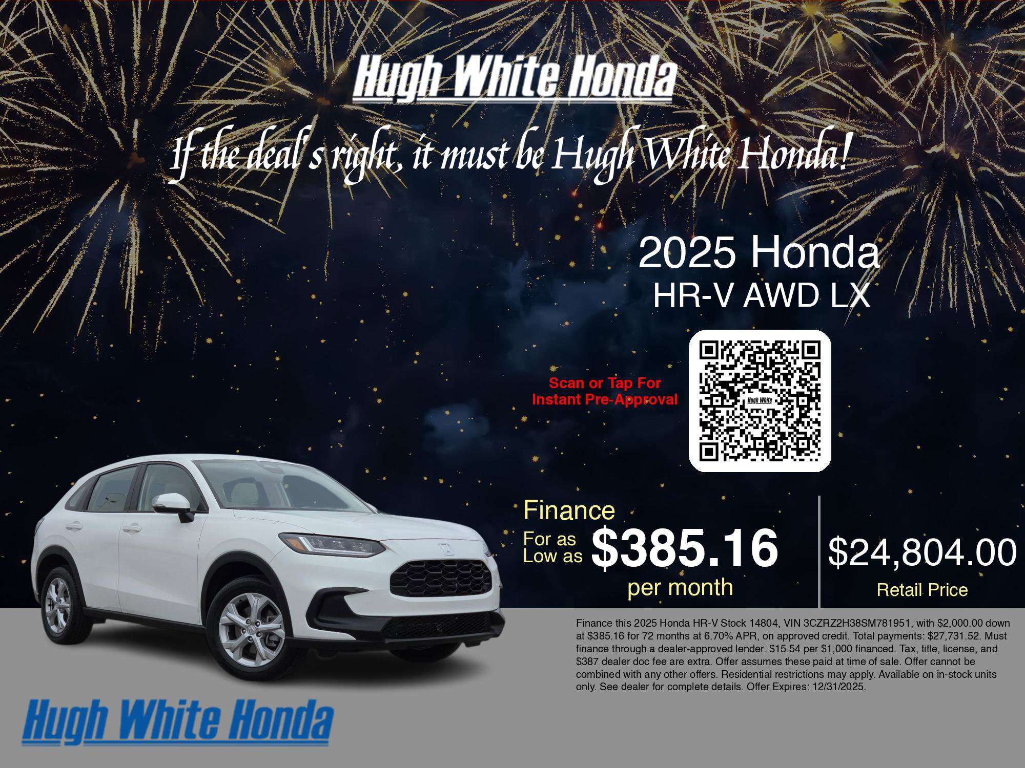 Used 2025 Honda HR-V LX image 3