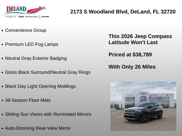 New 2026 Jeep Compass Latitude w/ Quick Order Package 29K AWD/4WD image 38