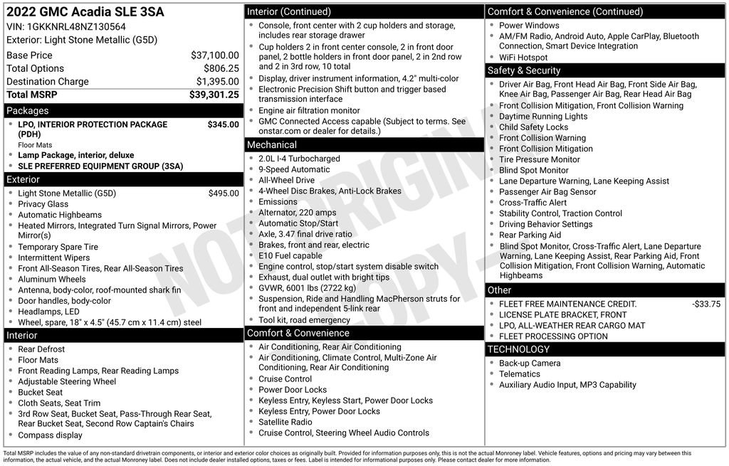 Used 2022 GMC Acadia SLE AWD/4WD image 29