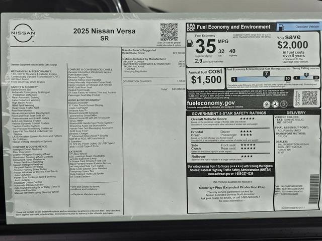 New 2025 Nissan Versa SR image 40