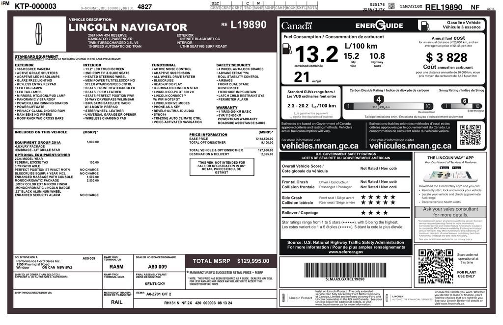 Used 2024 Lincoln Navigator Reserve w/ Equipment Group 201A AWD/4WD image 3