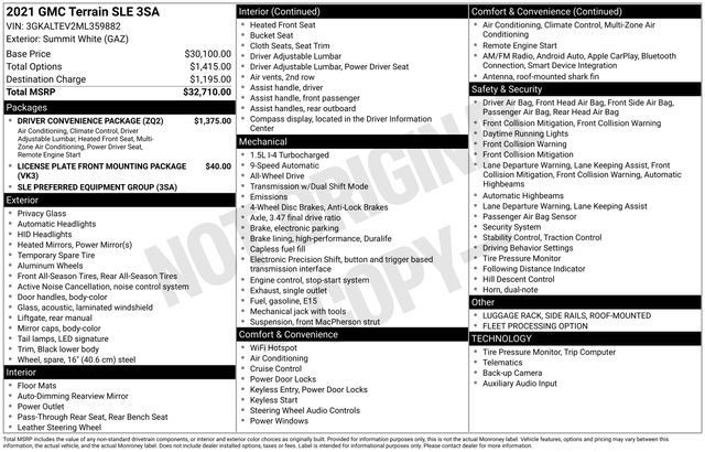 Used 2021 GMC Terrain SLE w/ Driver Convenience Package image 2