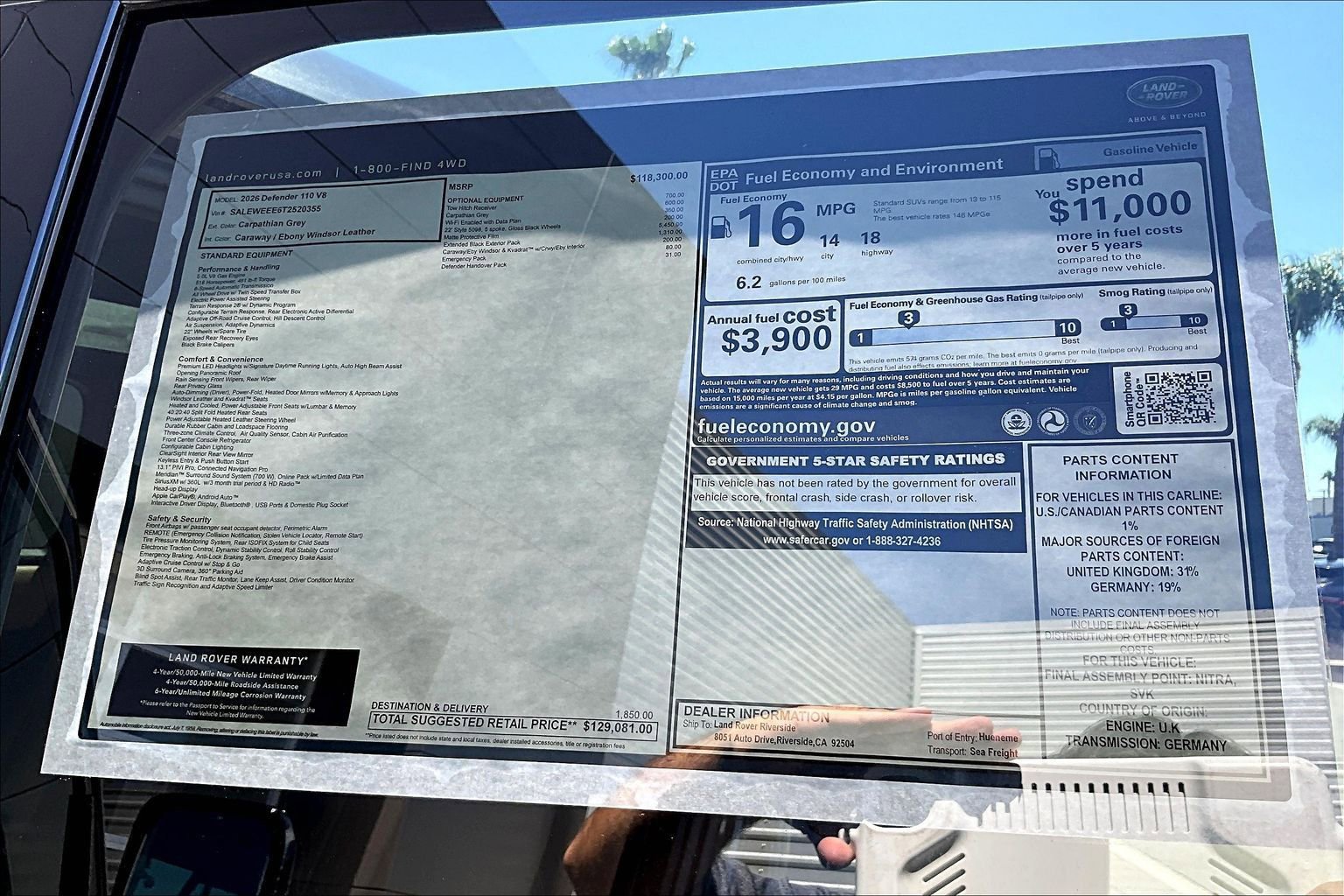 New 2026 Land Rover Defender 110 V8 image 14