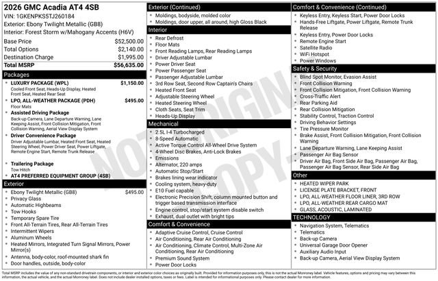 New 2026 GMC Acadia AT4 w/ Luxury Package image 28