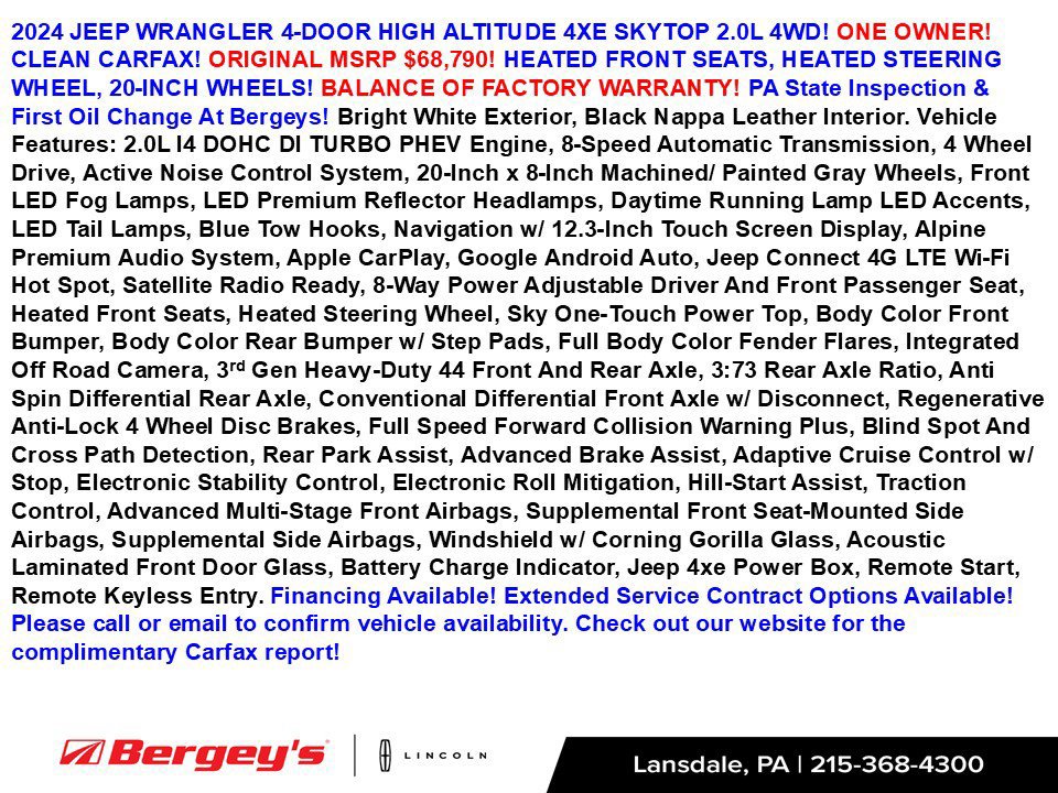 Used 2024 Jeep Wrangler High Altitude AWD/4WD image 2