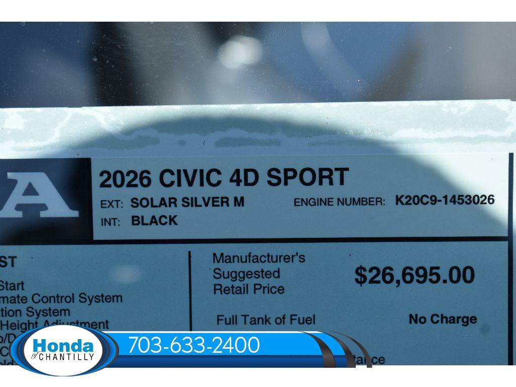 New 2026 Honda Civic Sport image 35