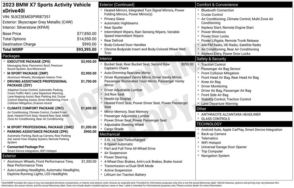 Certified 2023 BMW X7 xDrive40i w/ Executive Package image 47