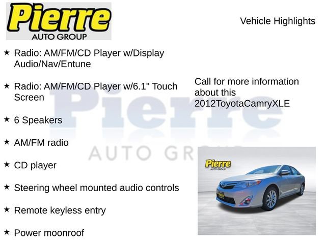Used 2012 Toyota Camry XLE FWD image 7