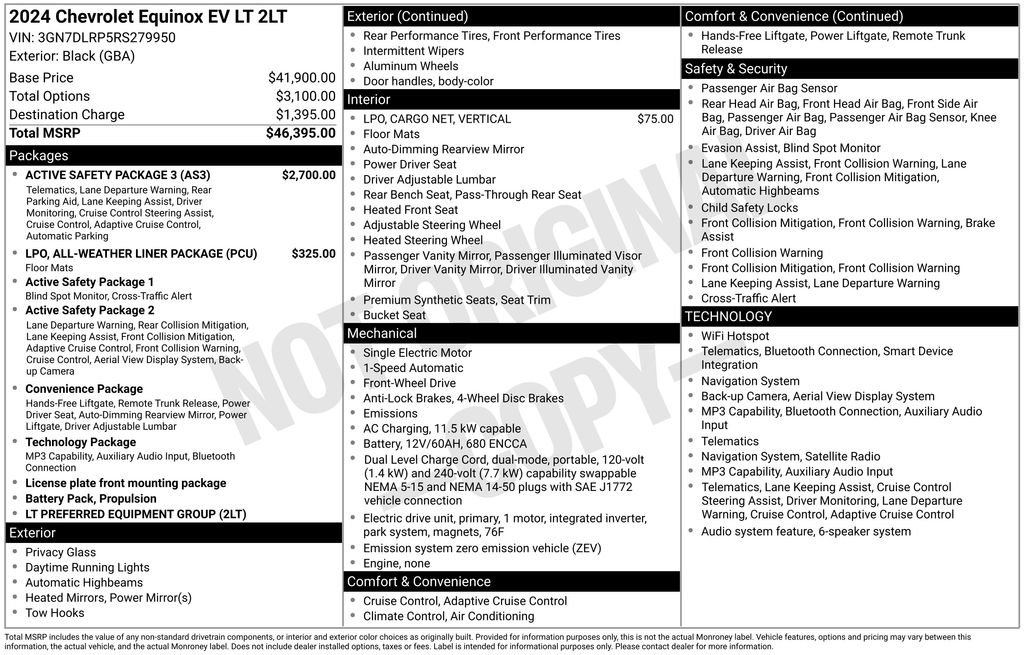 Used 2024 Chevrolet Equinox EV LT w/ Active Safety Package 3 FWD image 6