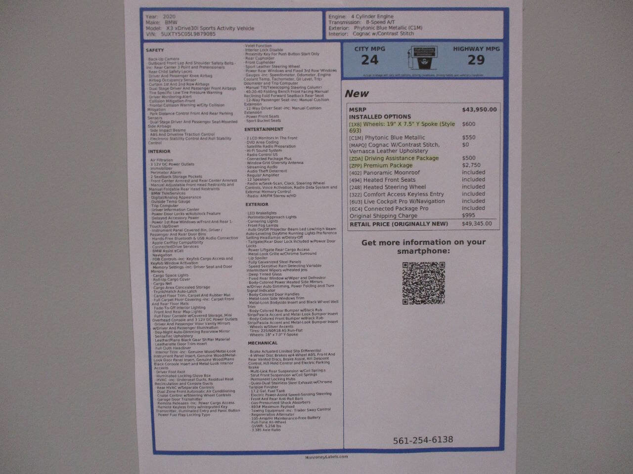 Used 2020 BMW X3 xDrive30i w/ Premium Package image 40