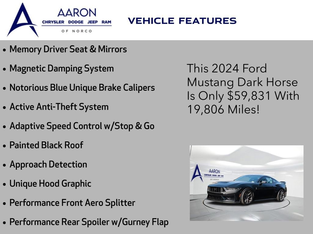 Used 2024 Ford Mustang Dark Horse w/ Dark Horse Handlin Package RWD image 18