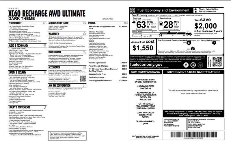 Used 2024 Volvo XC60 T8 Ultimate image 3