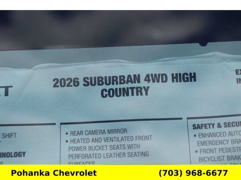 New 2026 Chevrolet Suburban High Country AWD/4WD image 34