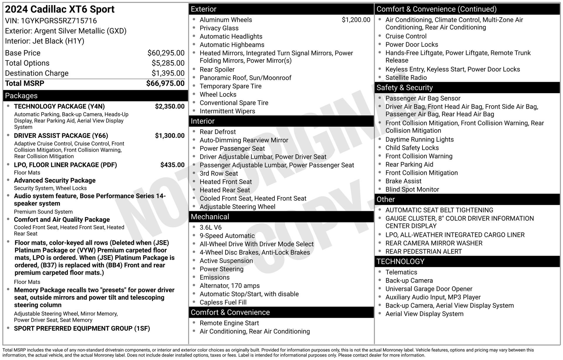 Certified 2024 Cadillac XT6 Sport w/ Technology Package image 43