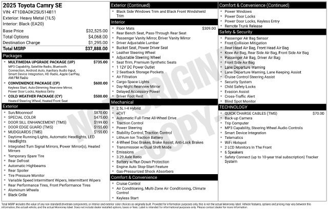 Certified 2025 Toyota Camry SE w/ Multimedia Upgrade Package AWD/4WD image 41