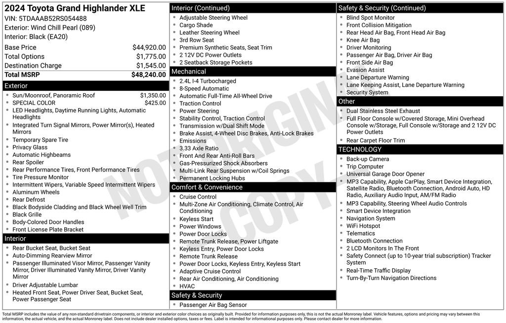 Used 2024 Toyota Grand Highlander AWD image 41