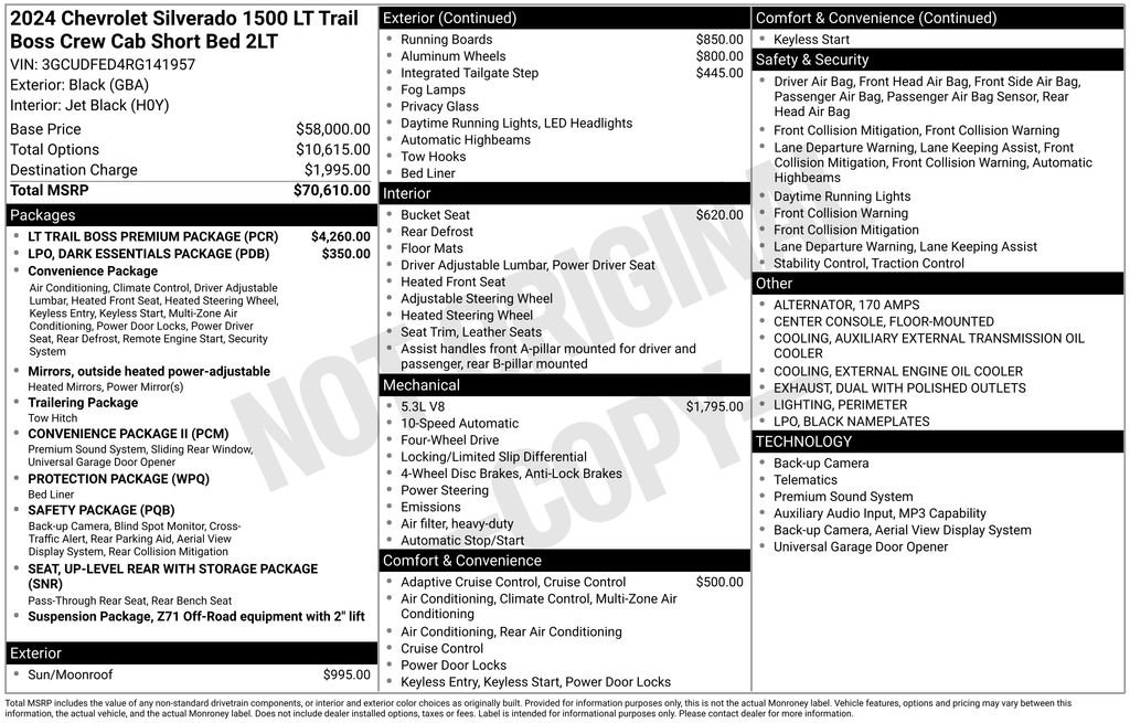 Used 2024 Chevrolet Silverado 1500 LT Trail Boss w/ LT Trail Boss Premium Package AWD/4WD image 30