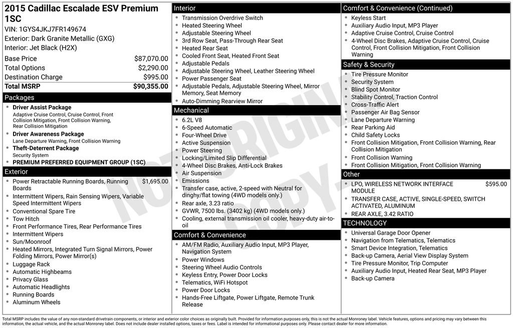 Used 2015 Cadillac Escalade ESV Premium image 19