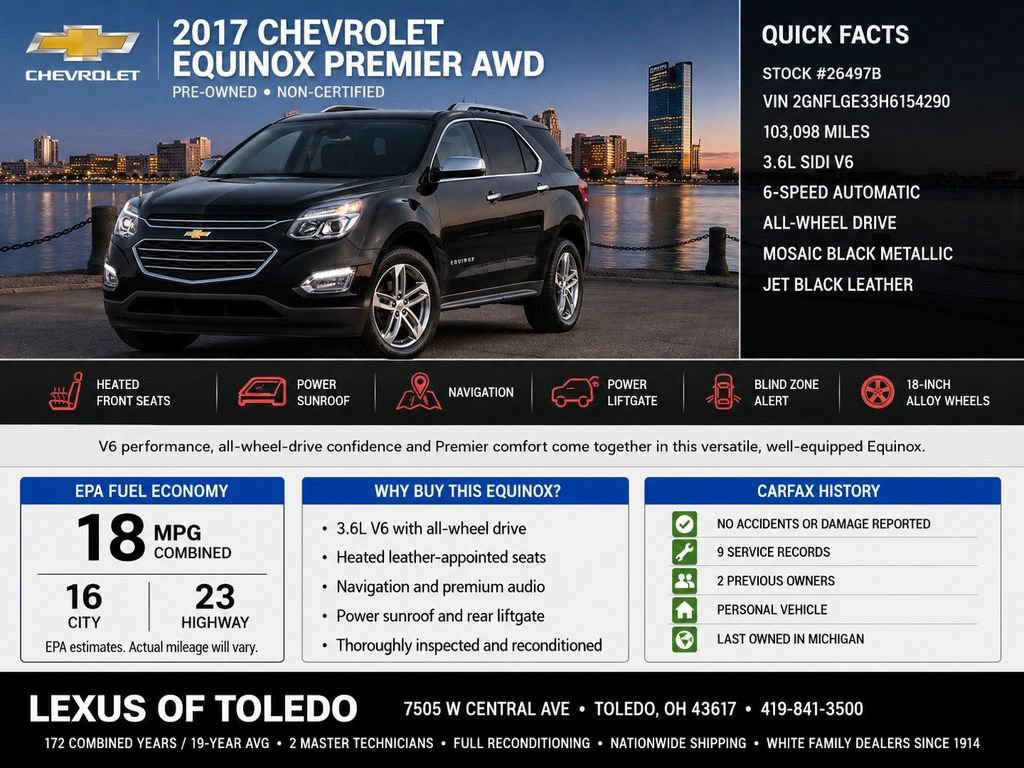 Used 2017 Chevrolet Equinox Premier w/ Enhanced Convenience Package AWD/4WD image 3