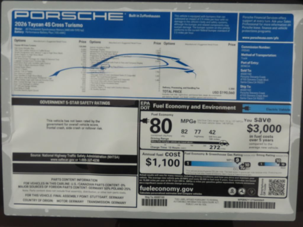 New 2026 Porsche Taycan 4S AWD/4WD image 15