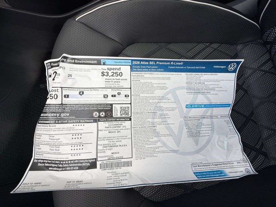 New 2026 Volkswagen Atlas SEL Premium R-Line image 33
