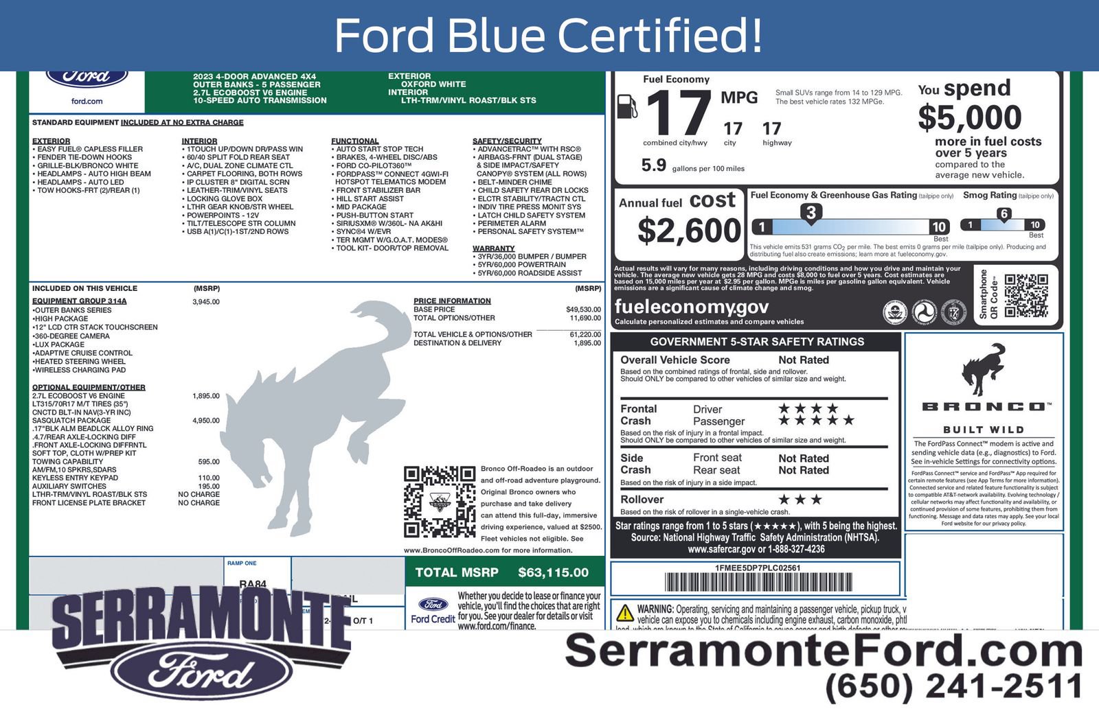 Used 2023 Ford Bronco Outer Banks w/ Sasquatch Package AWD/4WD image 17