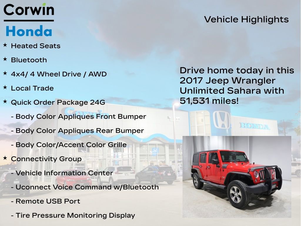 Used 2017 Jeep Wrangler Unlimited Sahara w/ Connectivity Group image 7