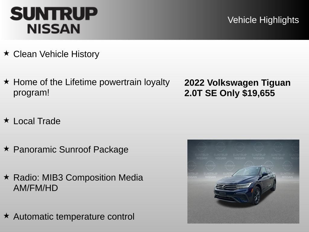 Used 2022 Volkswagen Tiguan SE w/ Panoramic Sunroof Package FWD image 8