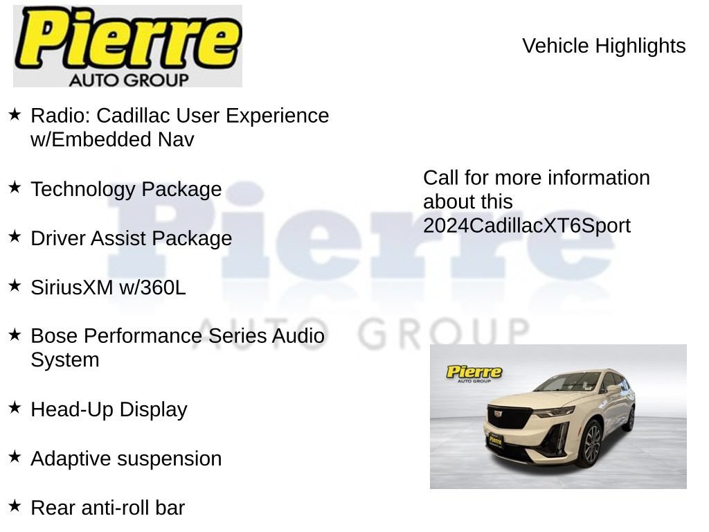 Used 2024 Cadillac XT6 Sport w/ Technology Package AWD/4WD image 14