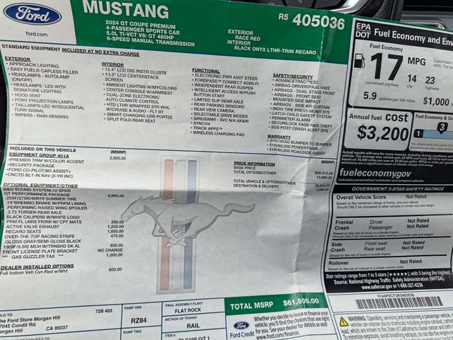 Certified 2024 Ford Mustang GT Premium w/ GT Performance Package image 9