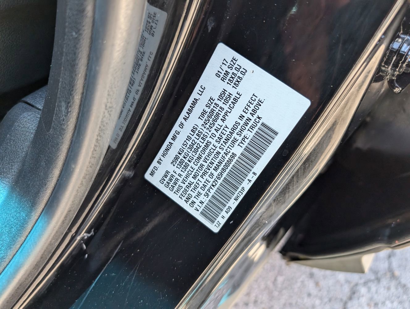 Used 2017 Honda Ridgeline RTL-T image 25