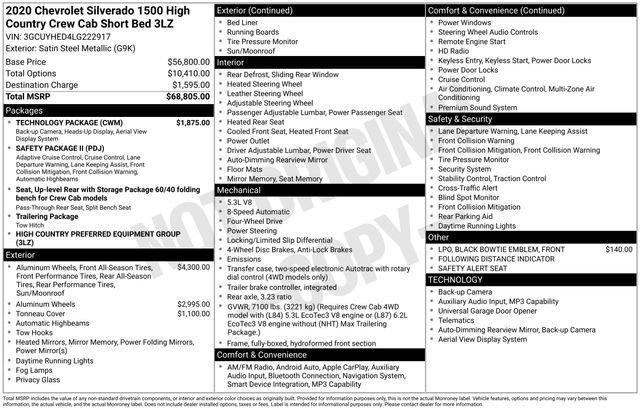 Used 2020 Chevrolet Silverado 1500 High Country w/ Technology Package video 3