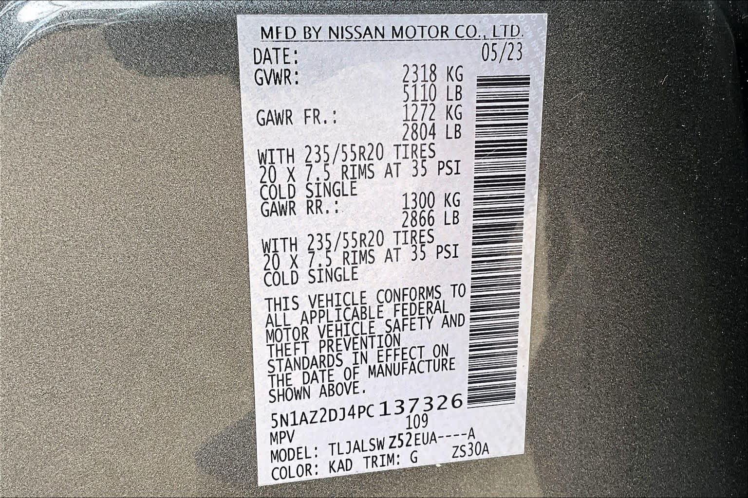 Certified 2023 Nissan Murano Platinum w/ Cargo Package FWD image 34