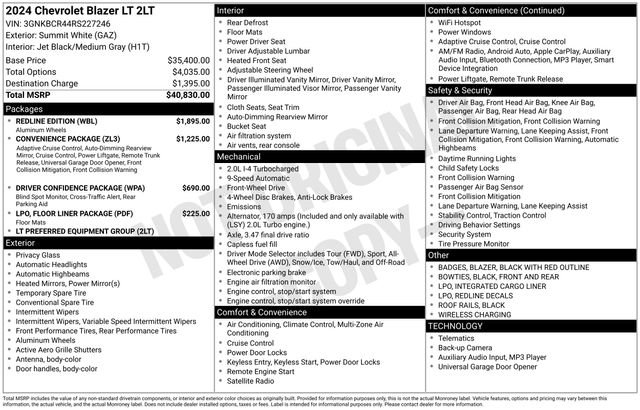 Used 2024 Chevrolet Blazer LT w/ Redline Edition image 5