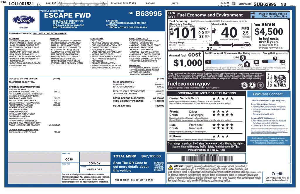 Used 2025 Ford Escape SE w/ PHEV Premium Package FWD image 25