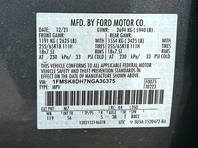 Used 2022 Ford Explorer XLT w/ Equipment Group 202A AWD/4WD image 34