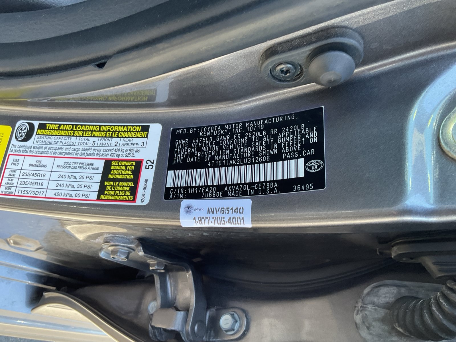 Used 2020 Toyota Camry SE w/ Carpet Mat Package FWD image 27